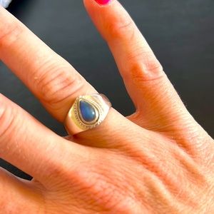 Blue moonstone and Sterling silver ring